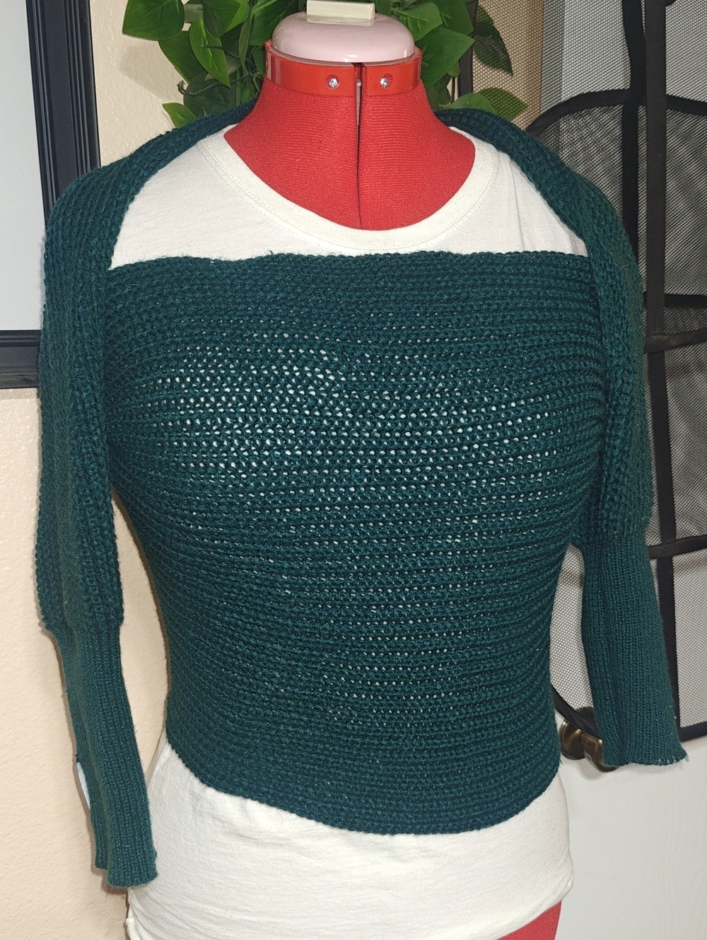 Freya Harper Brushed Knit Shrug Scarf in Bottle Green